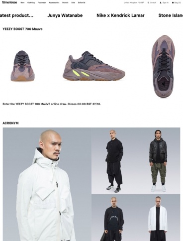 eCommerce website: 18montrose