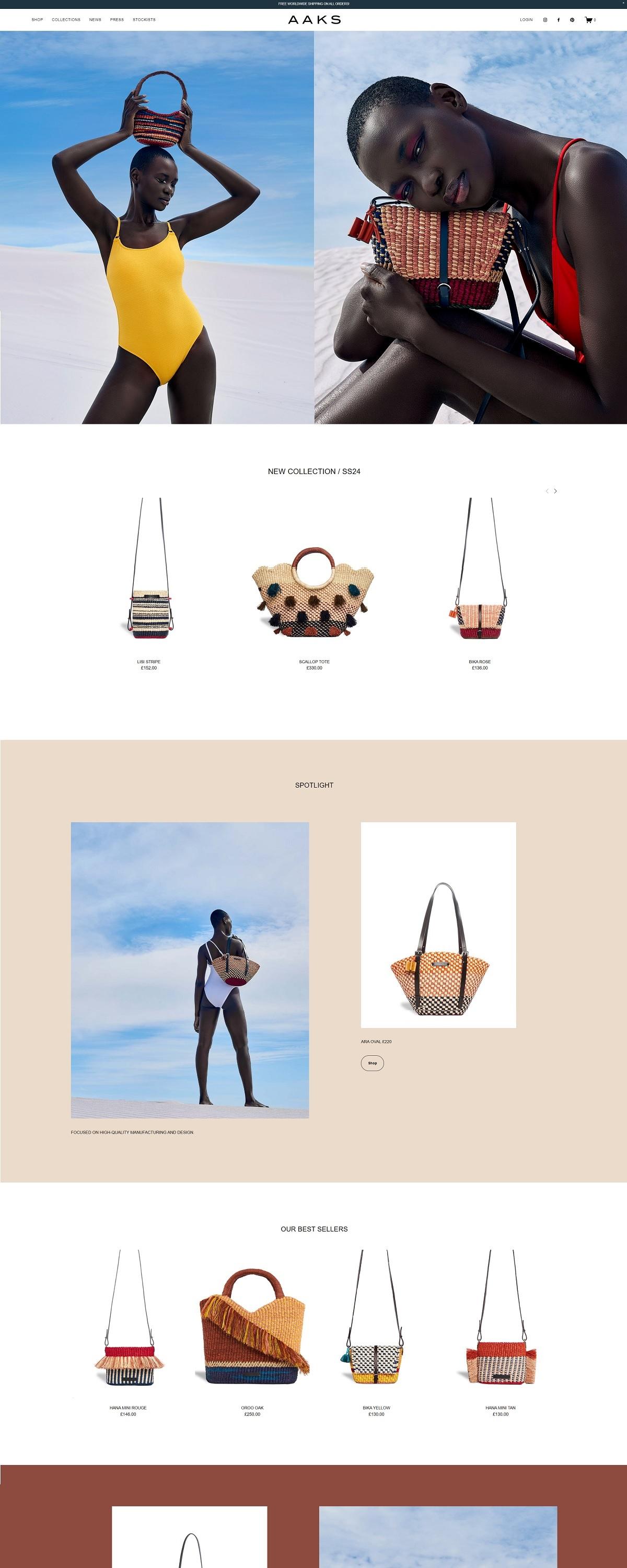 eCommerce website: AAKS