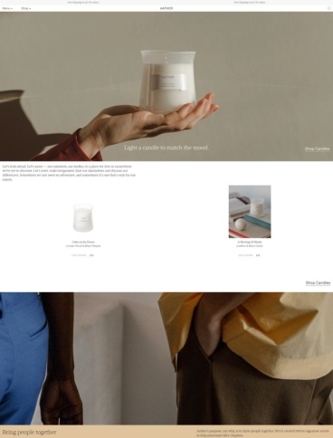 eCommerce website: Aather