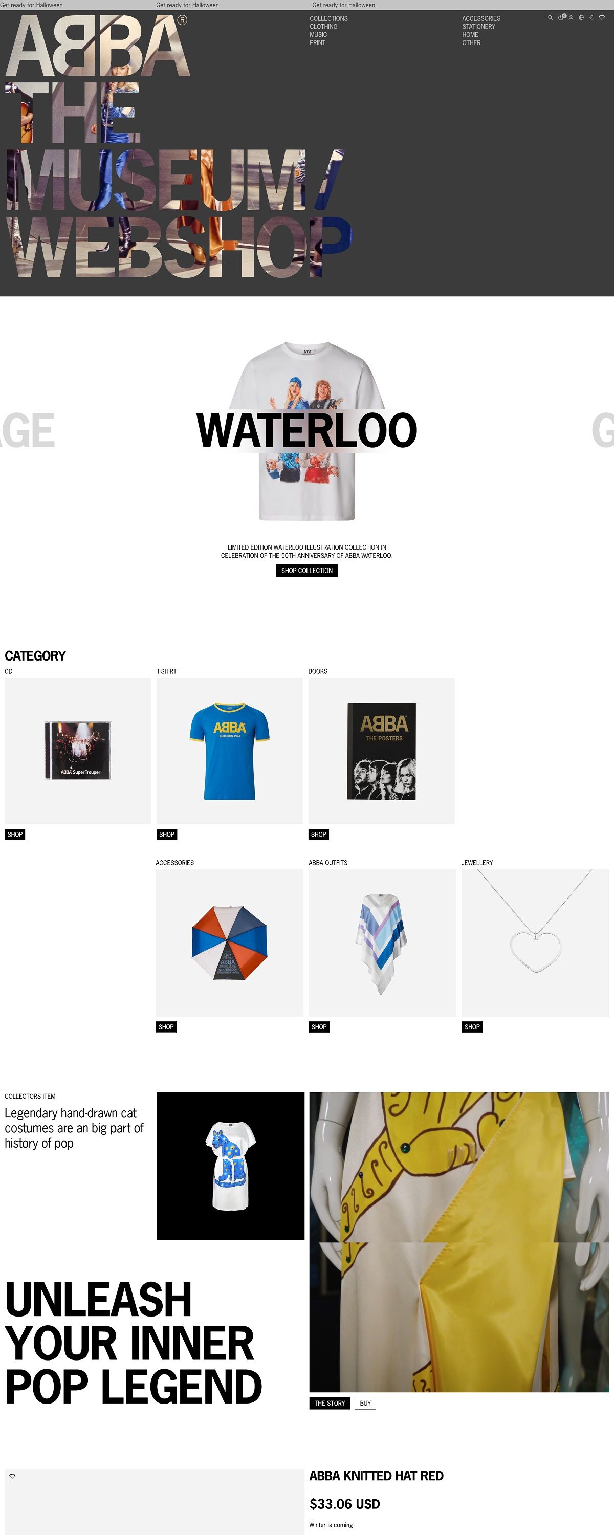 eCommerce website: ABBA Museum shop