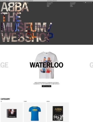 eCommerce website: ABBA Museum shop