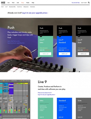 eCommerce website: Ableton