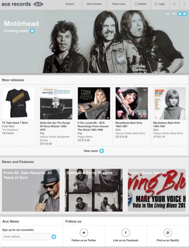 eCommerce website: Ace Records
