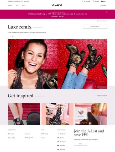 eCommerce website: ALDO Shoes
