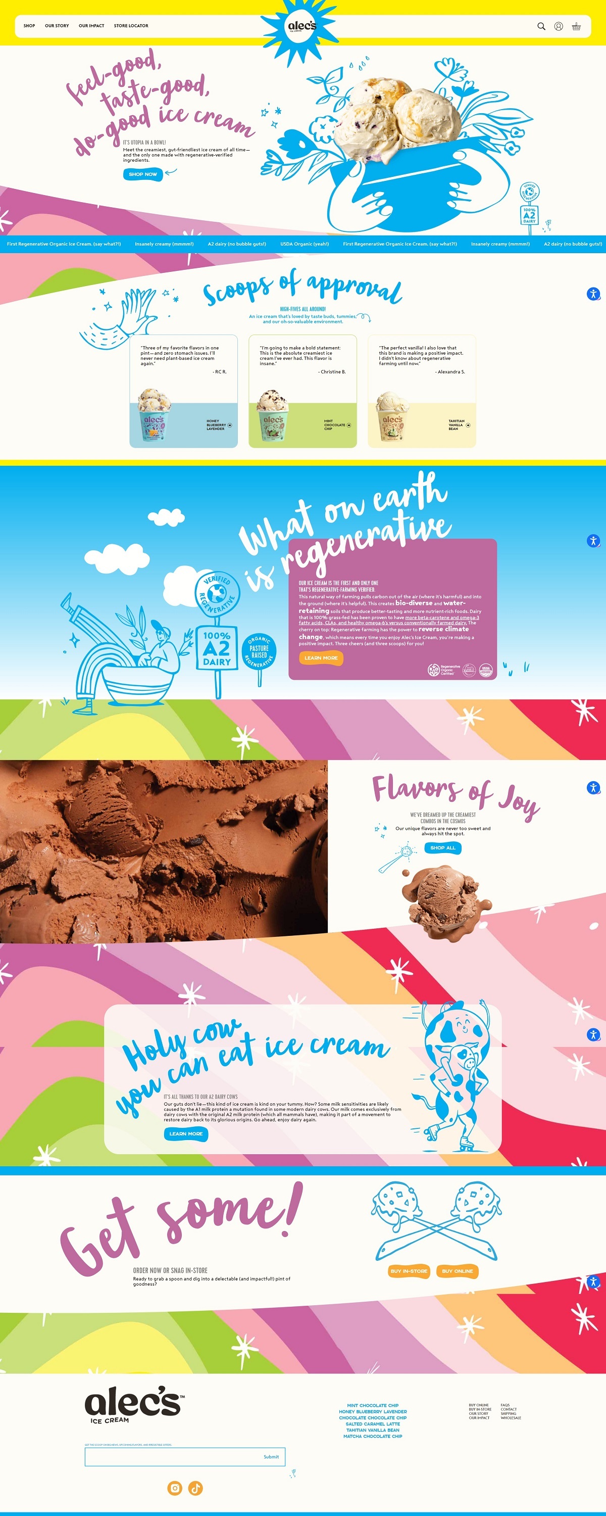 eCommerce website: Alec’s Ice Cream