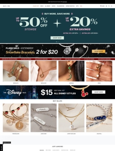 eCommerce website: Alex and Ani