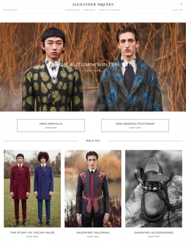 eCommerce website: Alexander McQueen