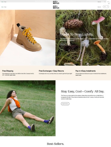 eCommerce website: Alice + Whittles