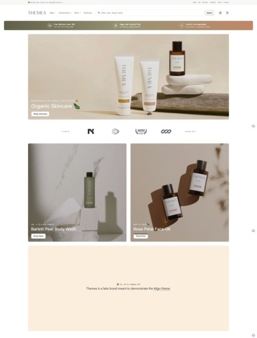 eCommerce website template: Align
