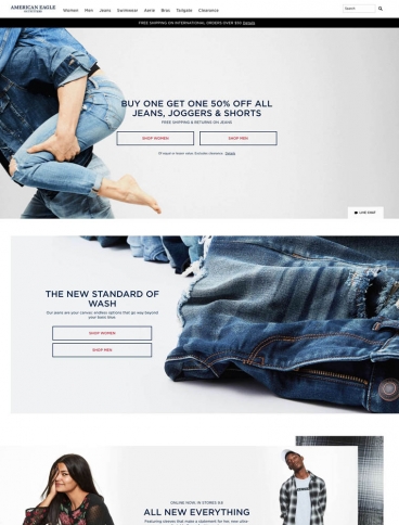eCommerce website: American Eagle Outfitters