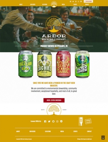 eCommerce website: Arbor Brewing Co.