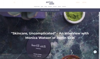 eCommerce website: Arrive Well