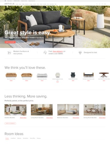 eCommerce website: Article