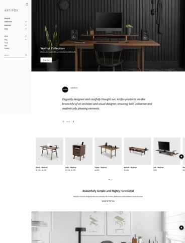 eCommerce website: ARTIFOX