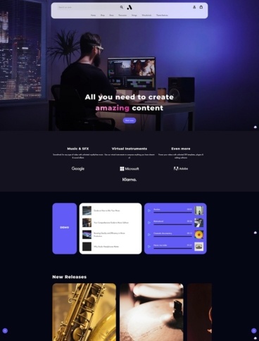 eCommerce website template: Artist