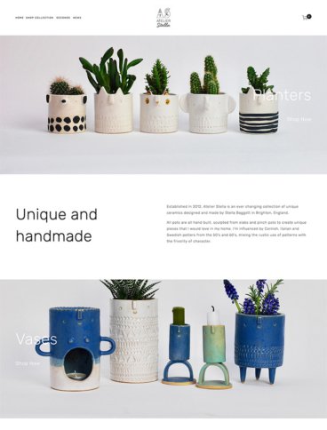 eCommerce website: Atelier Stella Ceramics
