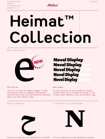 eCommerce website: Atlas Font Foundry