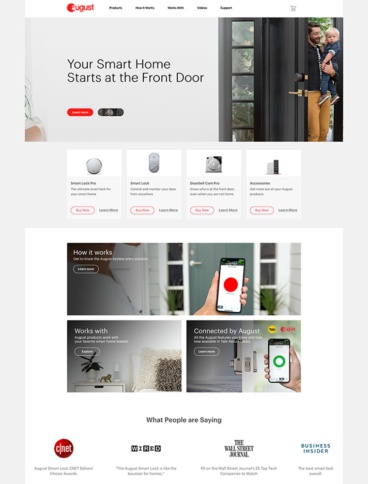 eCommerce website: August Home