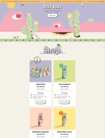 eCommerce website: Aura Bora