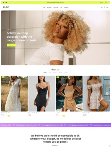 eCommerce website template: Aurora