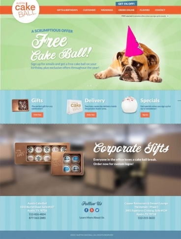 eCommerce website: Austin Cake Ball