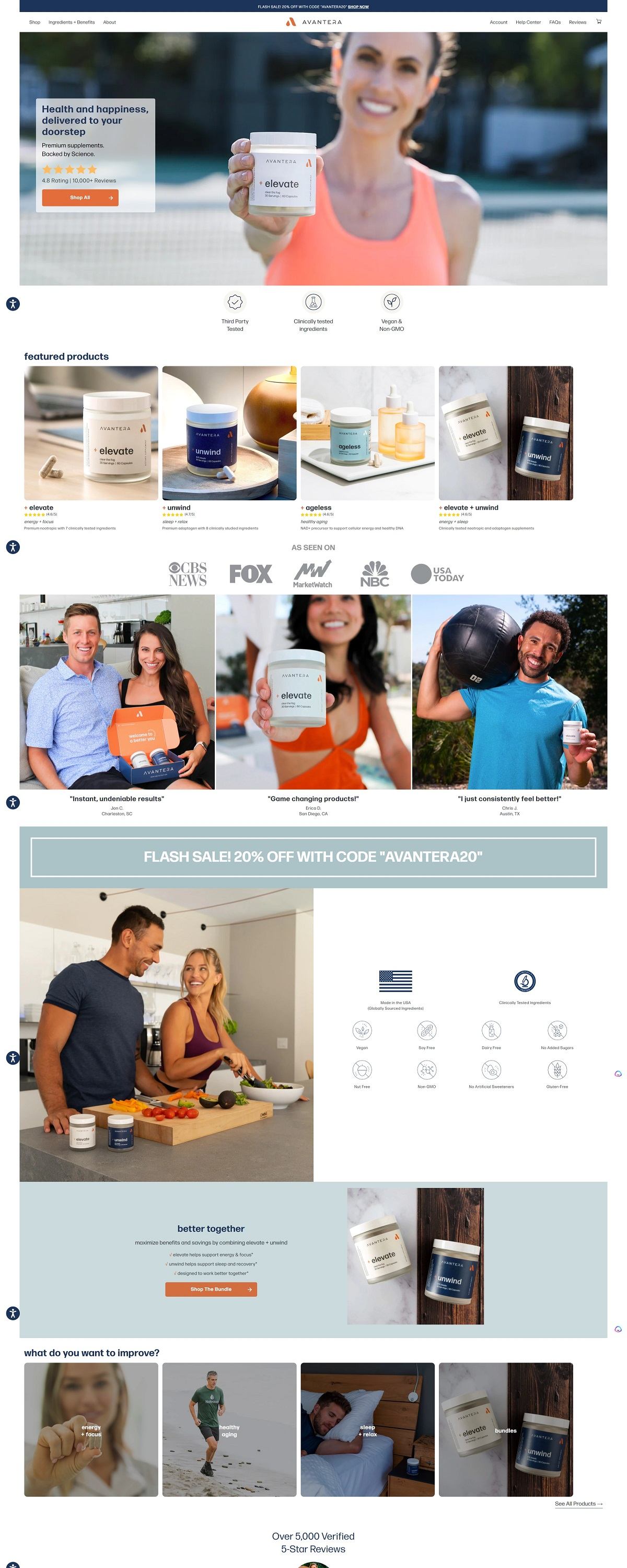 eCommerce website: Avantera