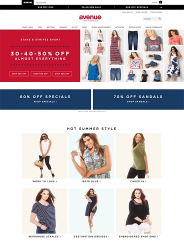 eCommerce website: Avenue Clothing