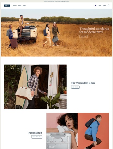 eCommerce website: Away