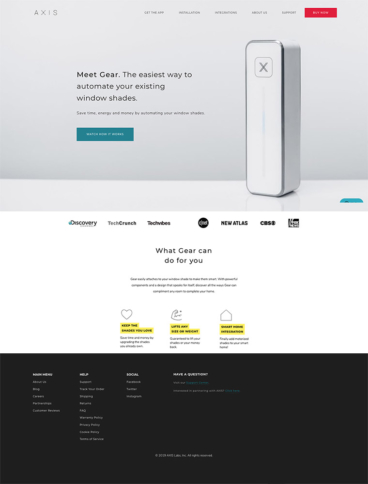 eCommerce website: AXIS