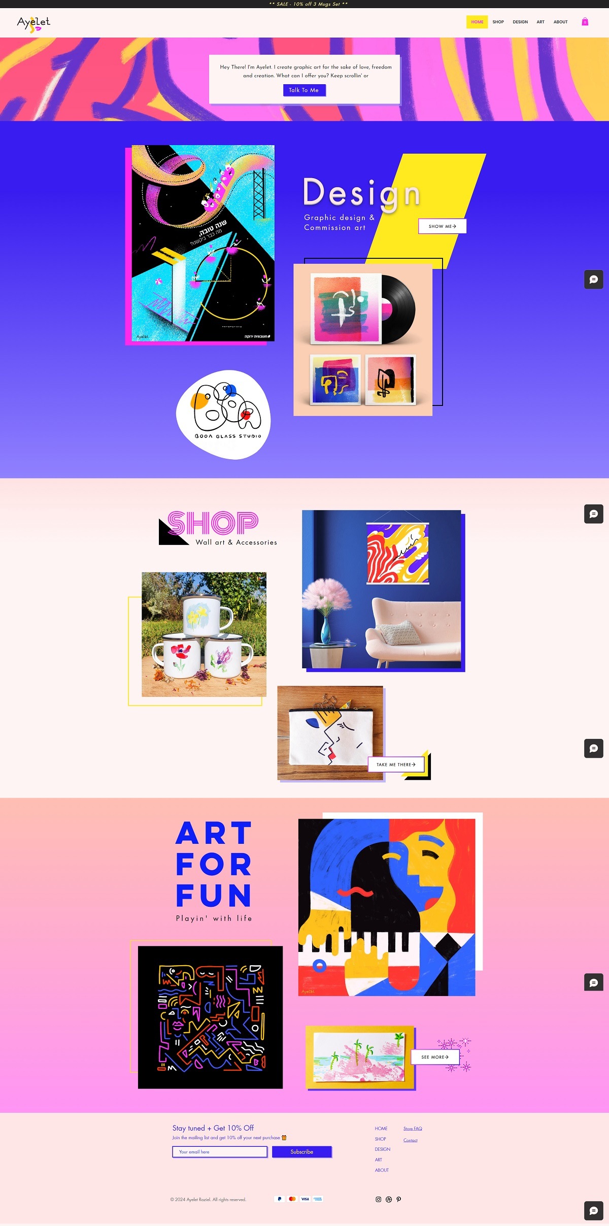 eCommerce website: Ayelet Raziel