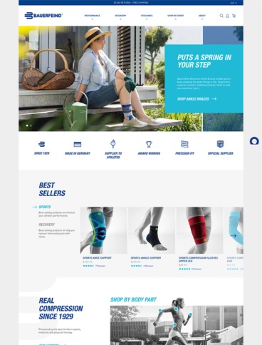 eCommerce website: Bauerfeind