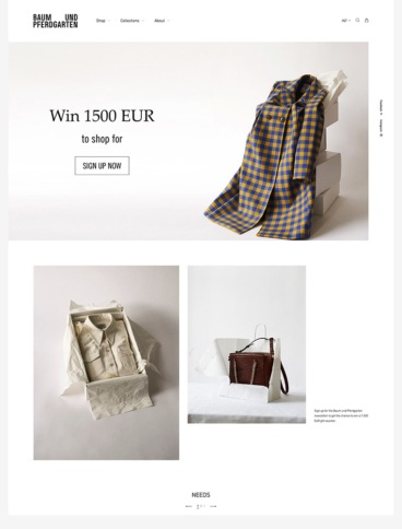 eCommerce website: Baum und Pferdgarten