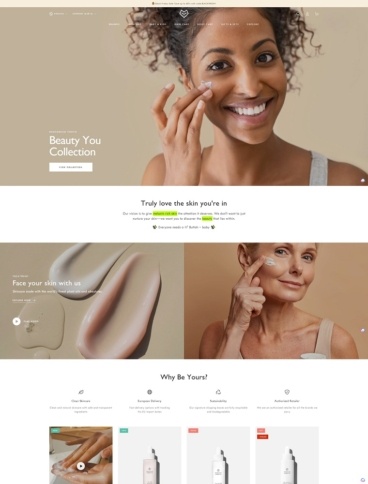 eCommerce website template: Be Yours