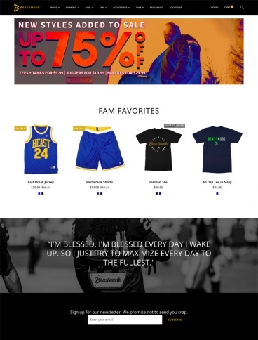eCommerce website: Beast Mode