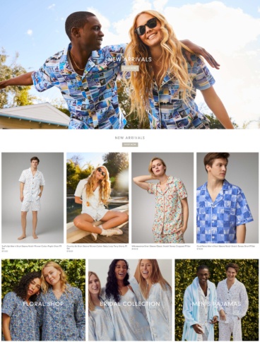 eCommerce website: BedHead Pajamas