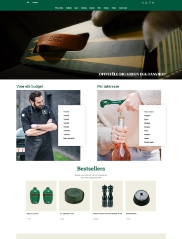 eCommerce website: Big Green Egg’s fan-shop