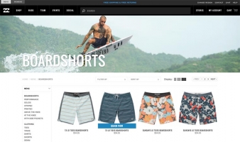 eCommerce website: Billabong