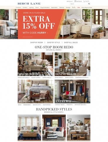 eCommerce website: Birch Lane