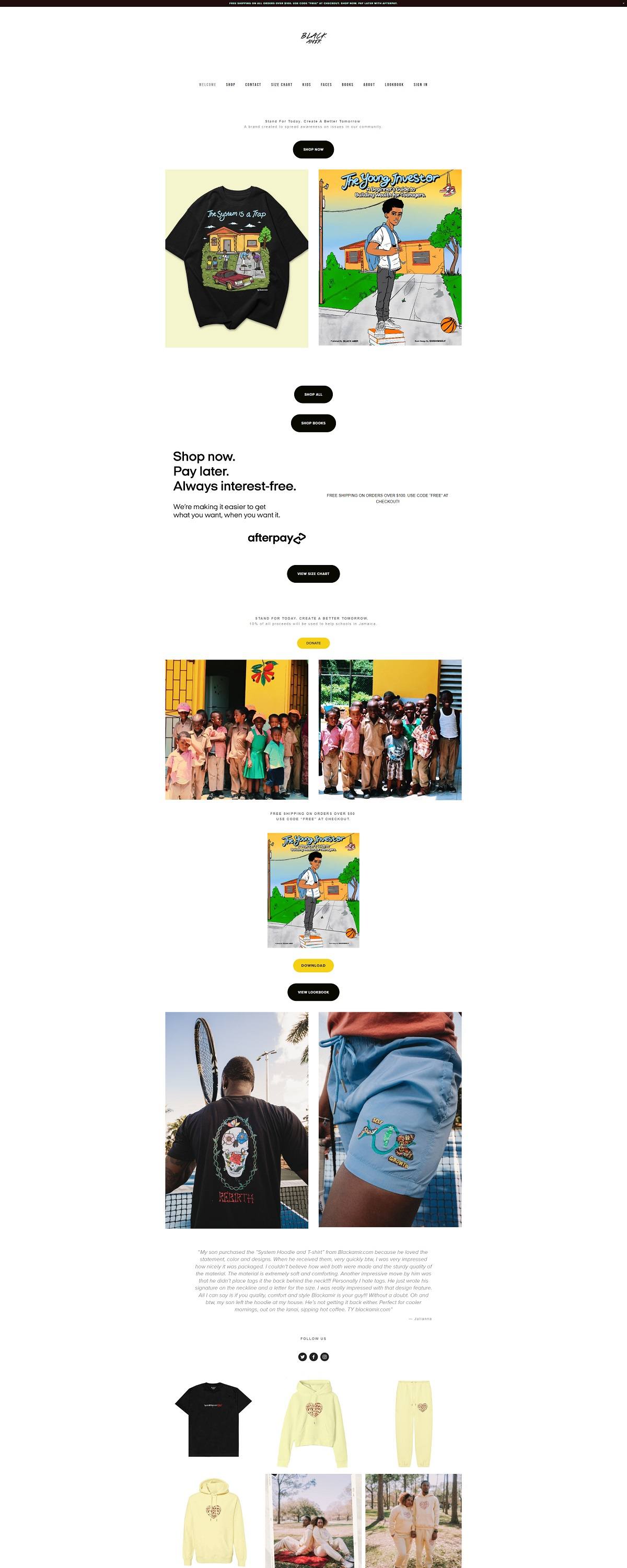 eCommerce website: Black Amir