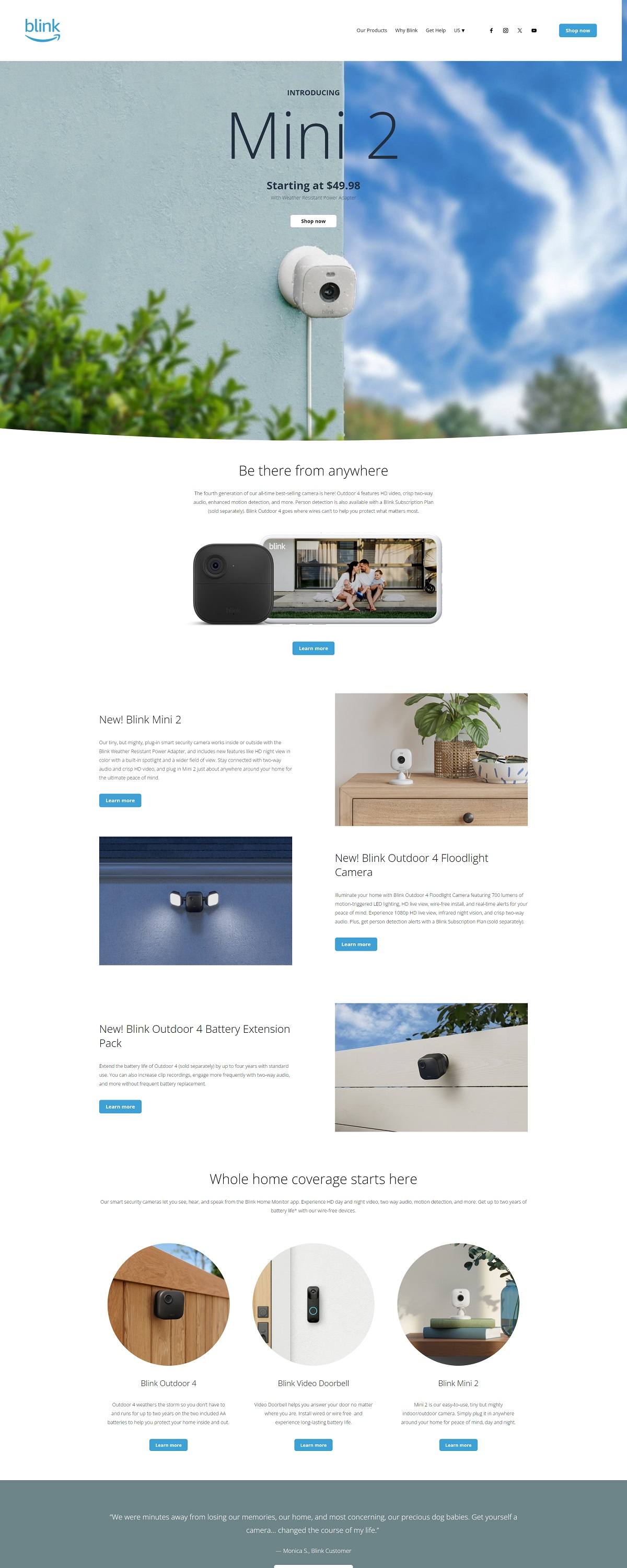 eCommerce website: Blink