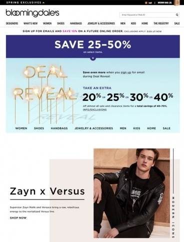 eCommerce website: Bloomingdale’s