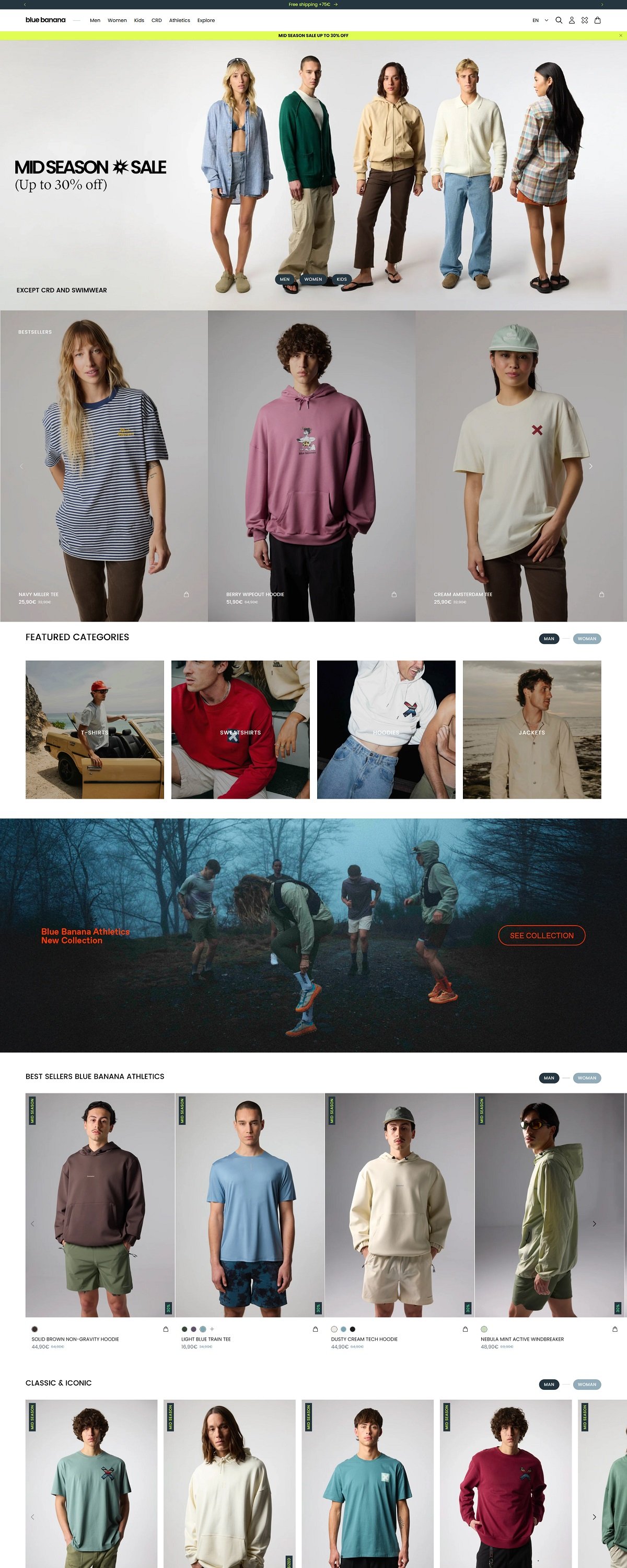 eCommerce website: Blue Banana Brand