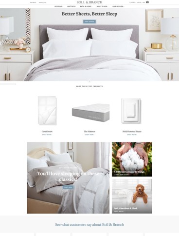 eCommerce website: Boll & Branch