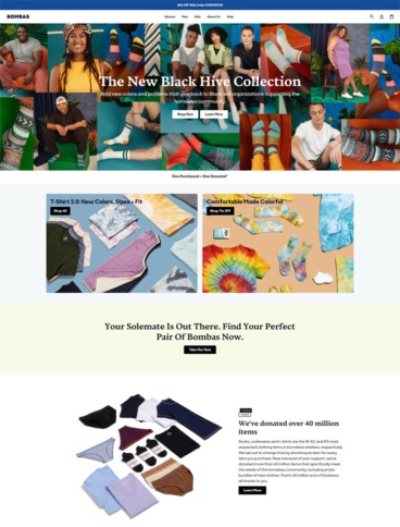 eCommerce website: Bombas