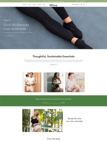 eCommerce website: Boody