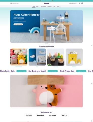 eCommerce website template: Boost
