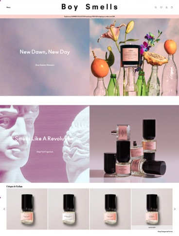 eCommerce website: Boy Smells