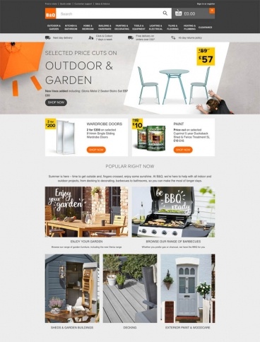 eCommerce website: B&Q