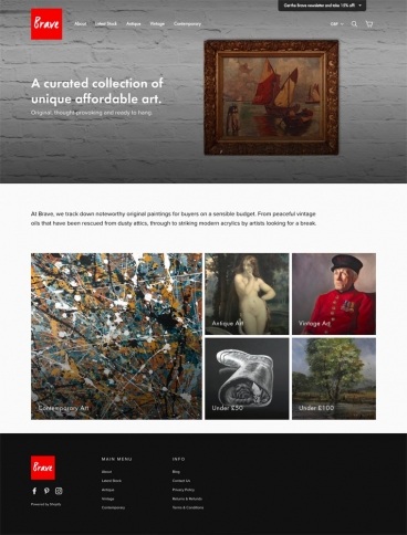 eCommerce website: Brave Fine Art
