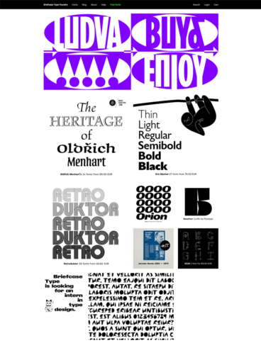 eCommerce website: Briefcase Type Foundry